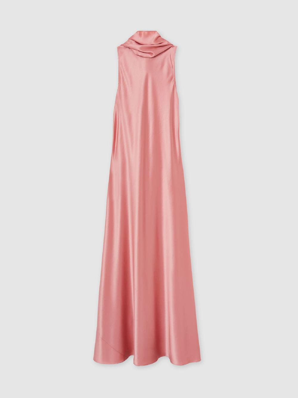 Reiss Petite Satin Cape Maxi Dress In Pink