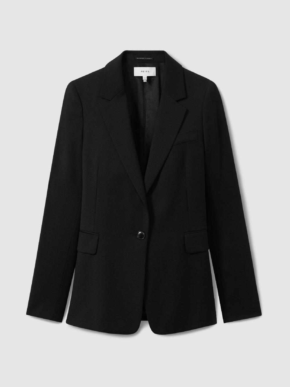 Reiss Petite Single Breasted Suit Blazer In Black