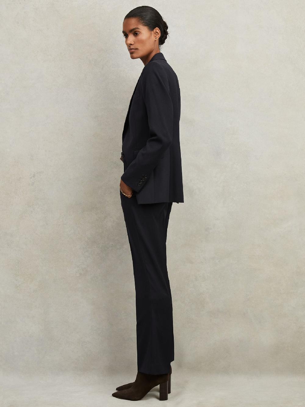 Reiss Petite Single Breasted Suit Blazer In Navy