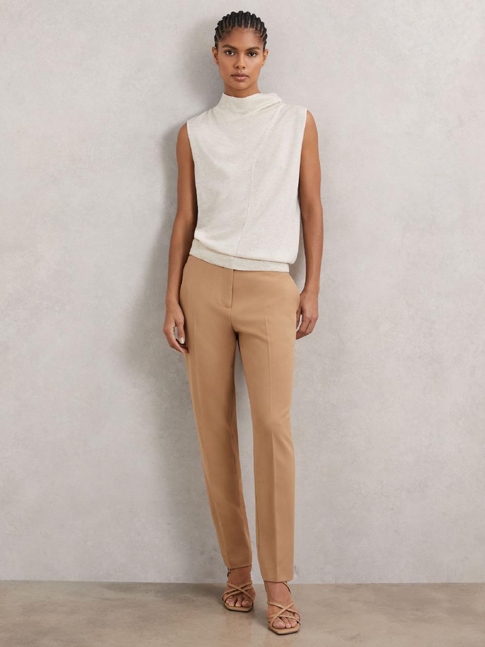 Reiss Petite Slim-Fit Suit Trousers In Camel