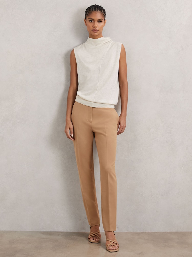 reiss Petite Slim-Fit Suit Trousers in Camel