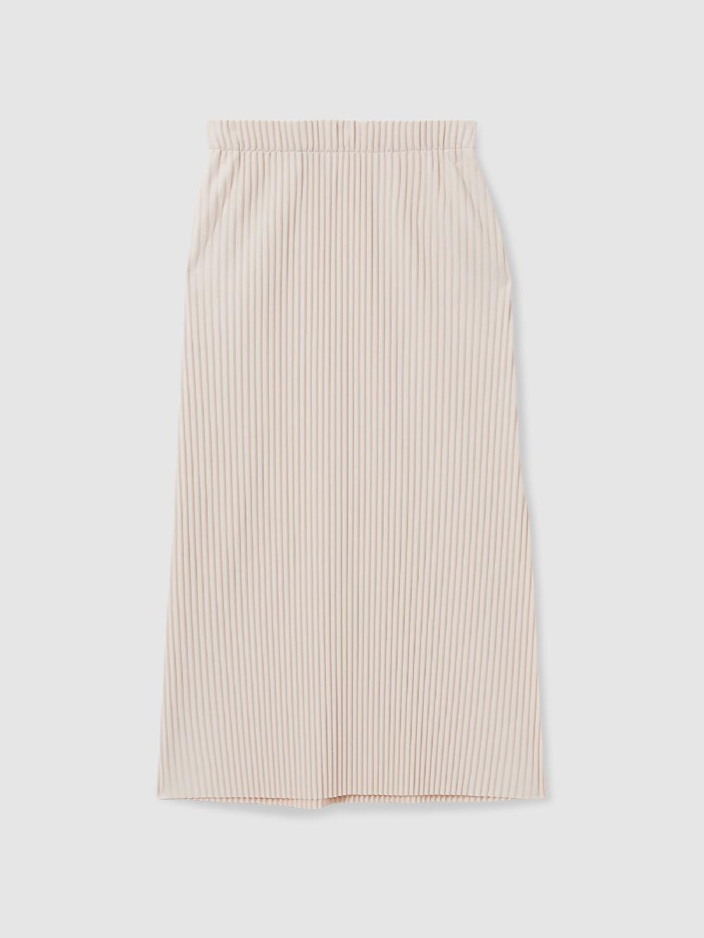 Reiss Pleated Jersey Midi Skirt In Stone