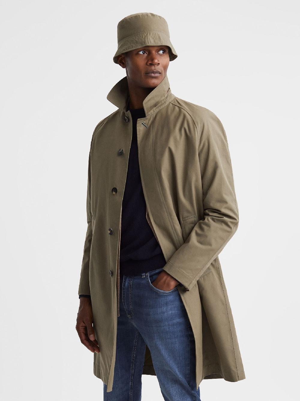 Reiss Private Bucket Hat In Sage
