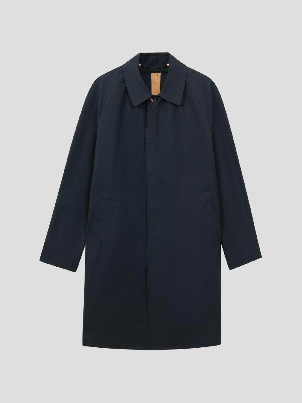 Reiss Private White Mid-Length Trench Coat In Navy