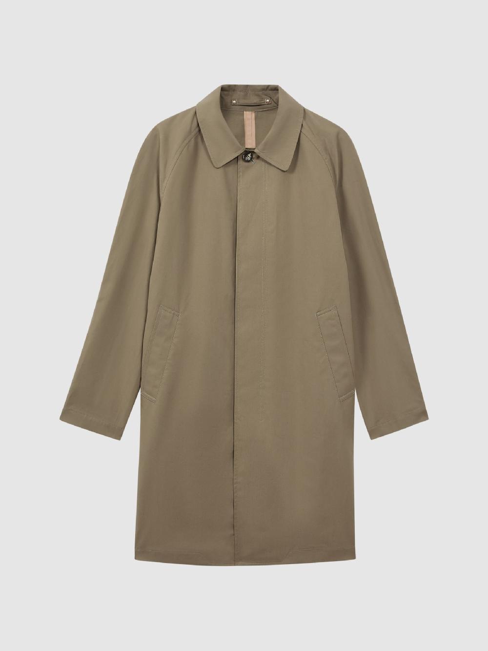 Reiss Private White Mid-Length Trench Coat In Sage