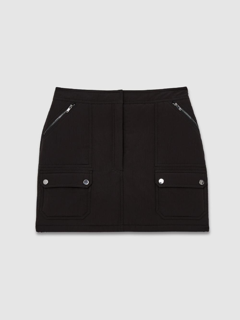 Reiss Quilted Mini Skirt In Black