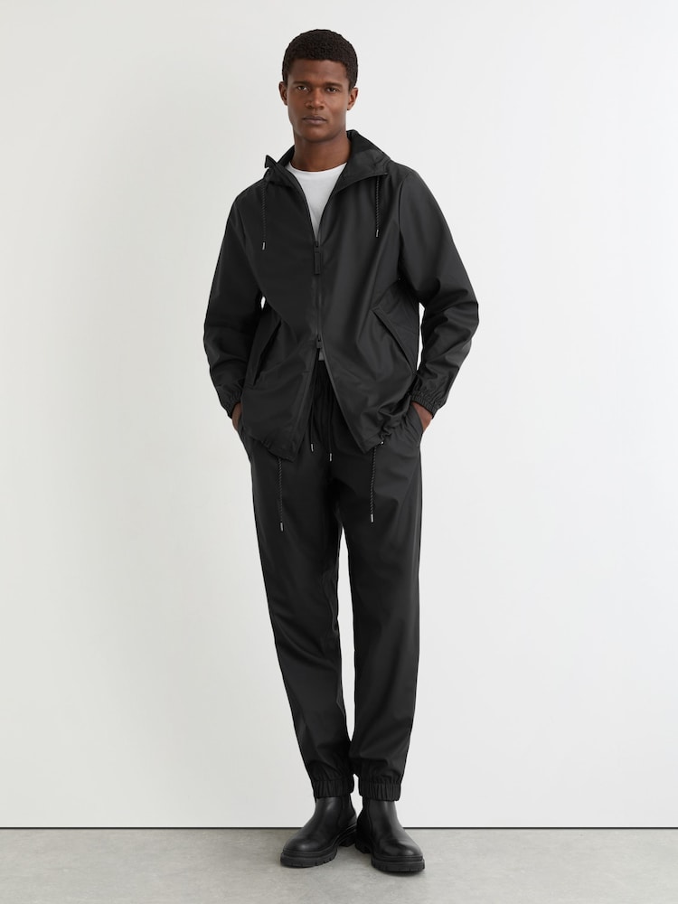 reiss Rains Waterproof Cuffed Trousers in Black