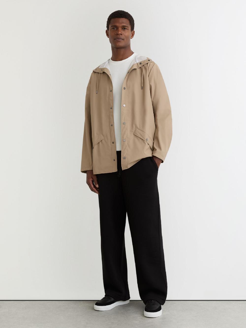 Reiss Rains Waterproof Hooded Rain Jacket In Beige