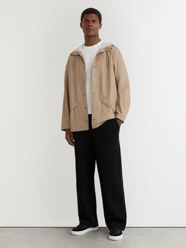 reiss Rains Waterproof Hooded Rain Jacket in Beige