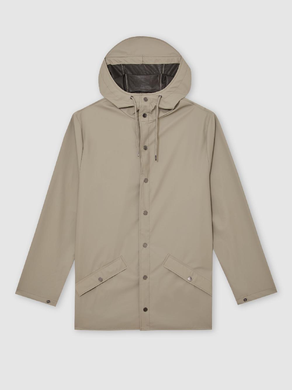 Reiss Rains Waterproof Hooded Rain Jacket In Drift