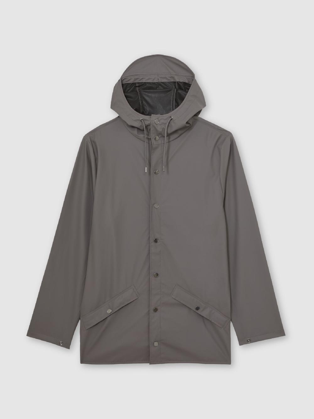 Reiss Rains Waterproof Hooded Rain Jacket In Grey