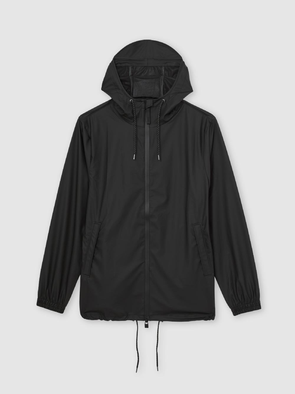 Reiss Rains Waterproof Hooded Raincoat In Black