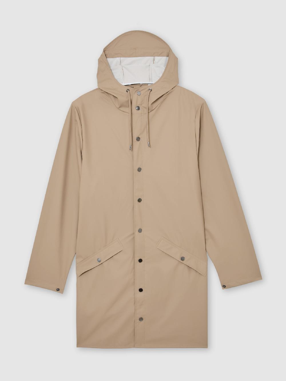 Reiss Rains Waterproof Long Rain Jacket In Beige