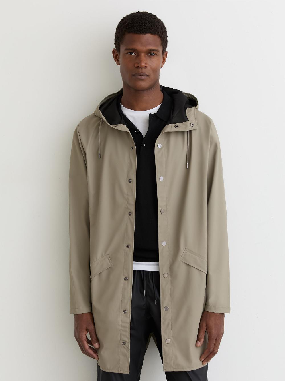 Reiss Rains Waterproof Long Rain Jacket In Drift