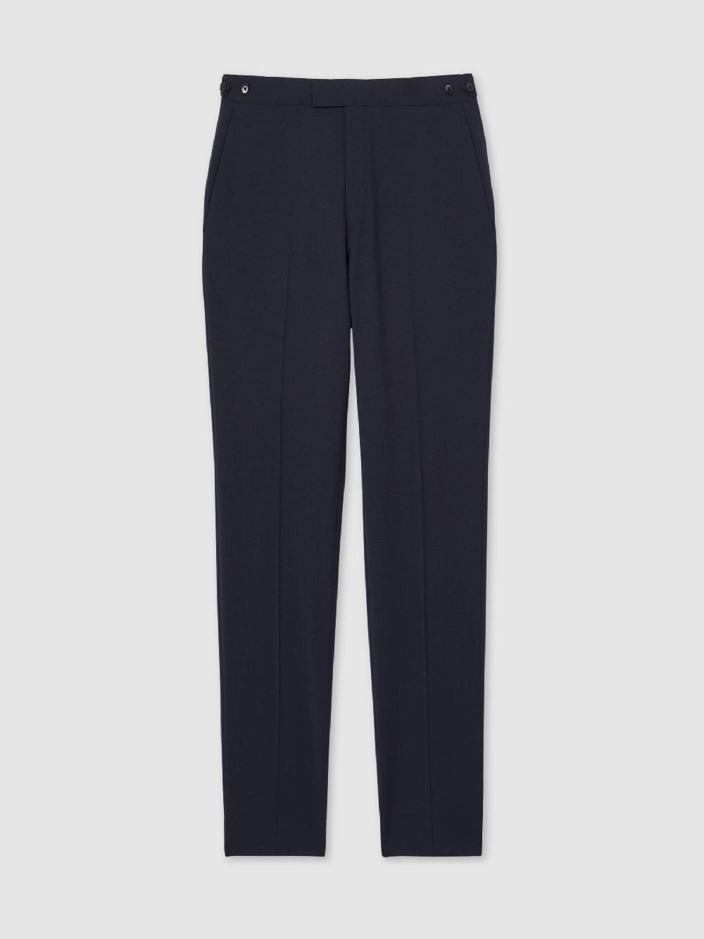 Reiss Regular-Fit Wool-Blend Suit Trousers In Blue