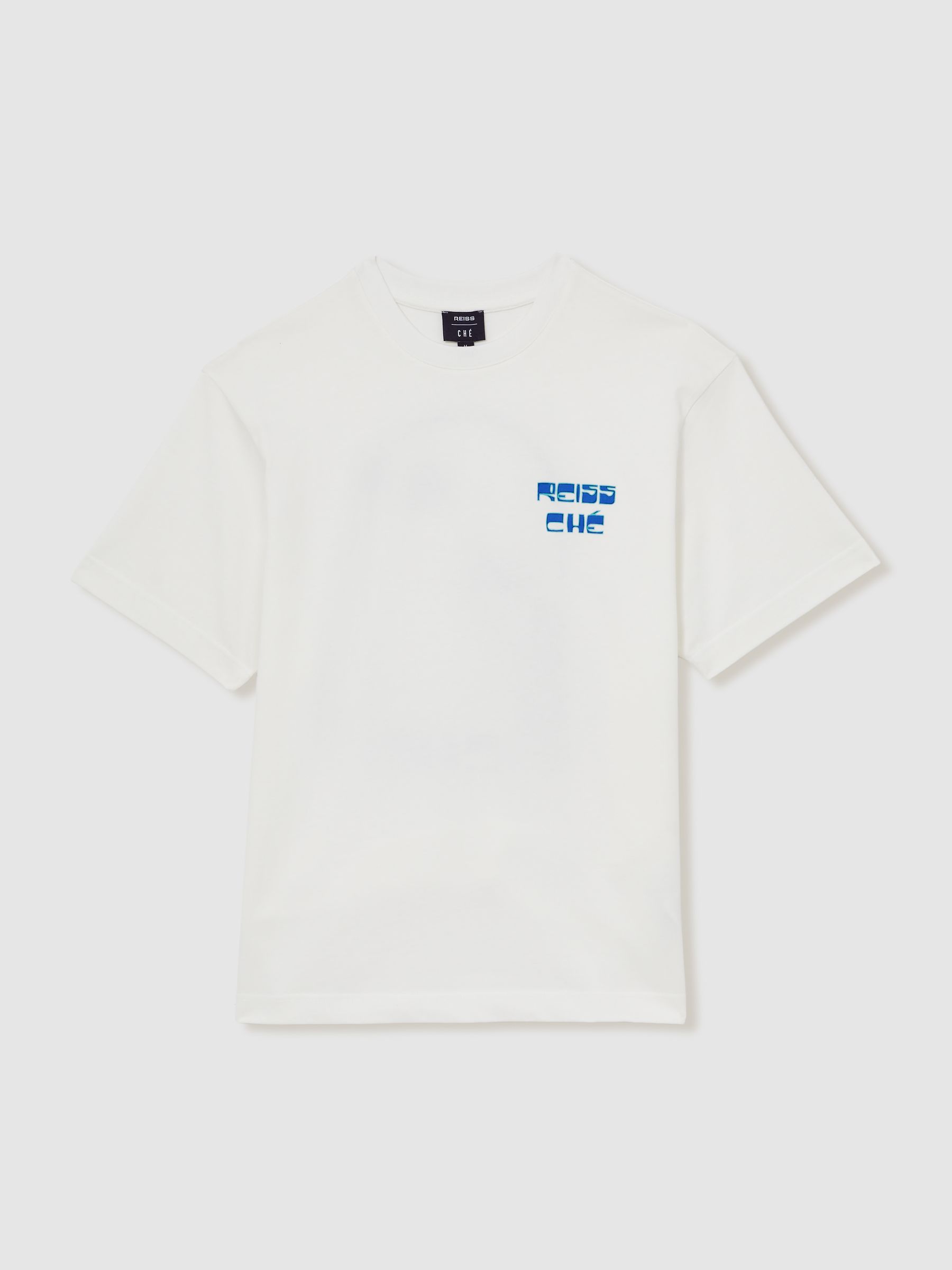 Reiss Reiss | Ché Cotton Palm-Print T-Shirt In White