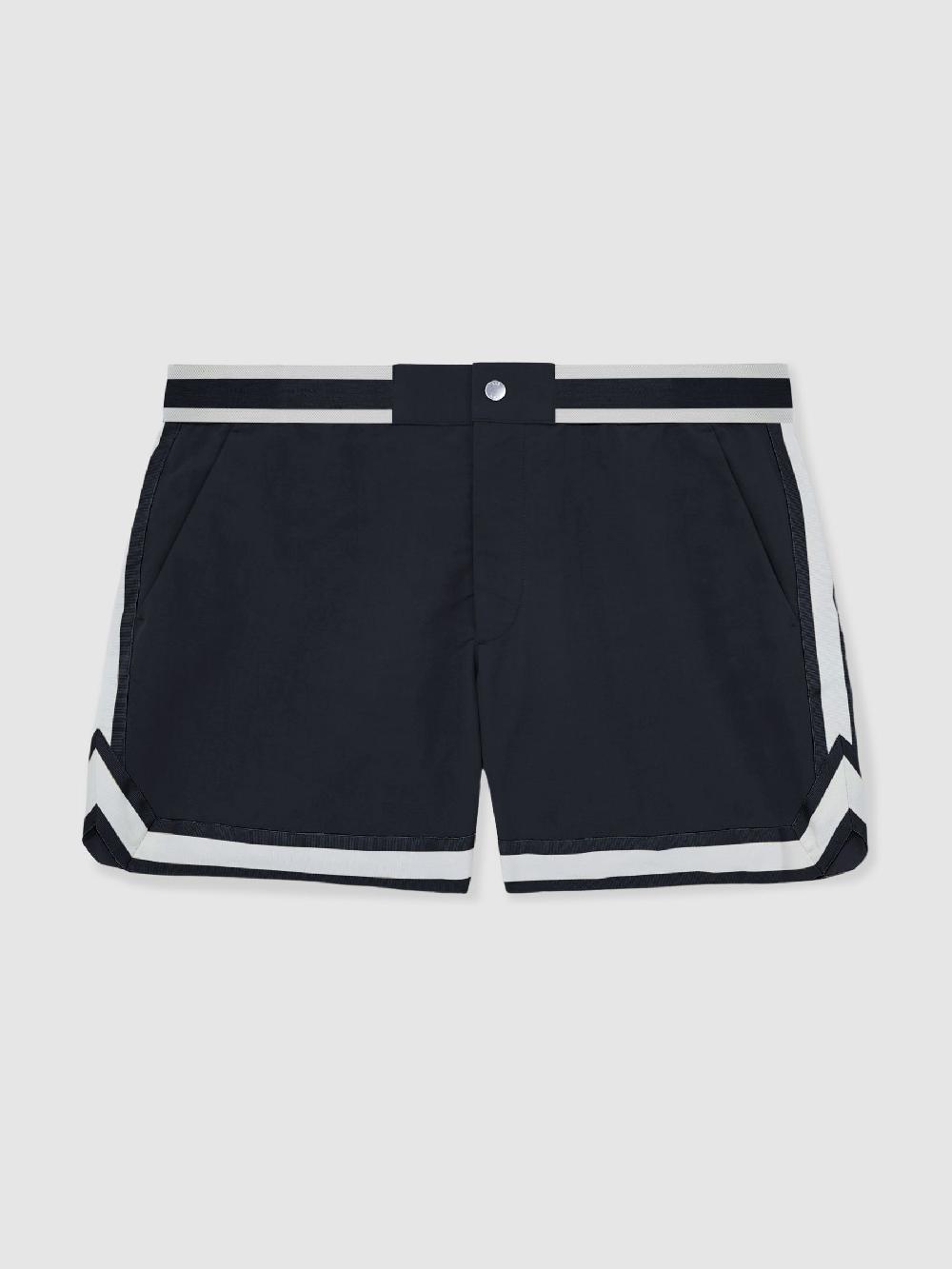 Reiss Reiss | Ché Stripe-Trim Swim Shorts In Navy