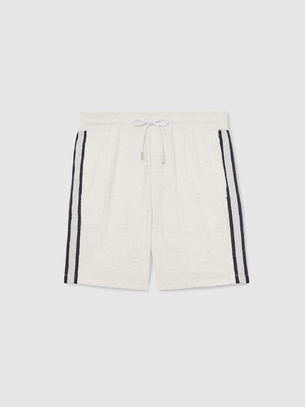 Reiss Reiss | Ché Towelling Monogram Shorts In White