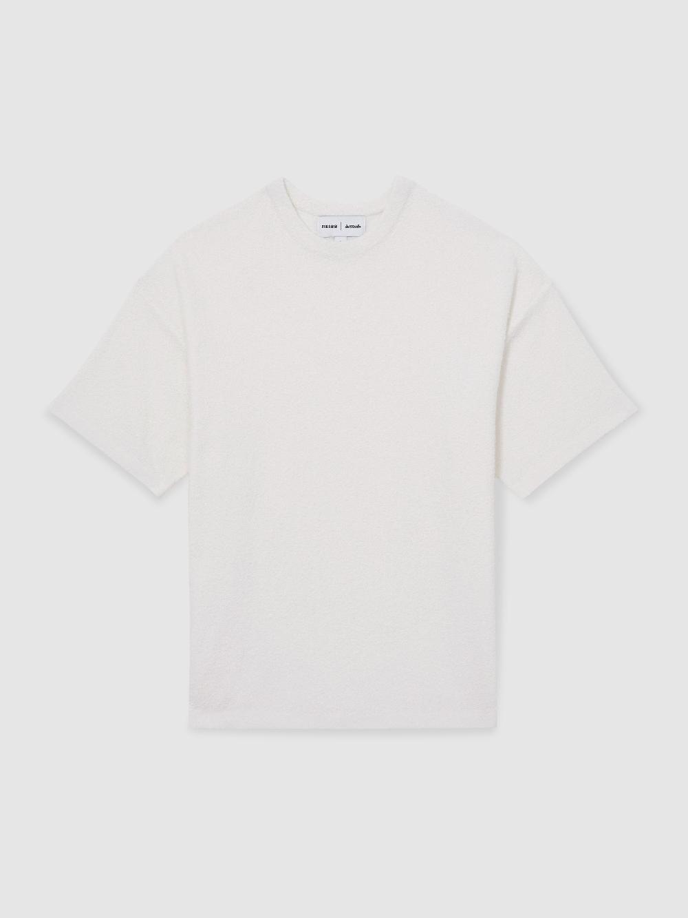 Reiss Reiss | Les 100 Ciels Bouclé T-Shirt In Ivory