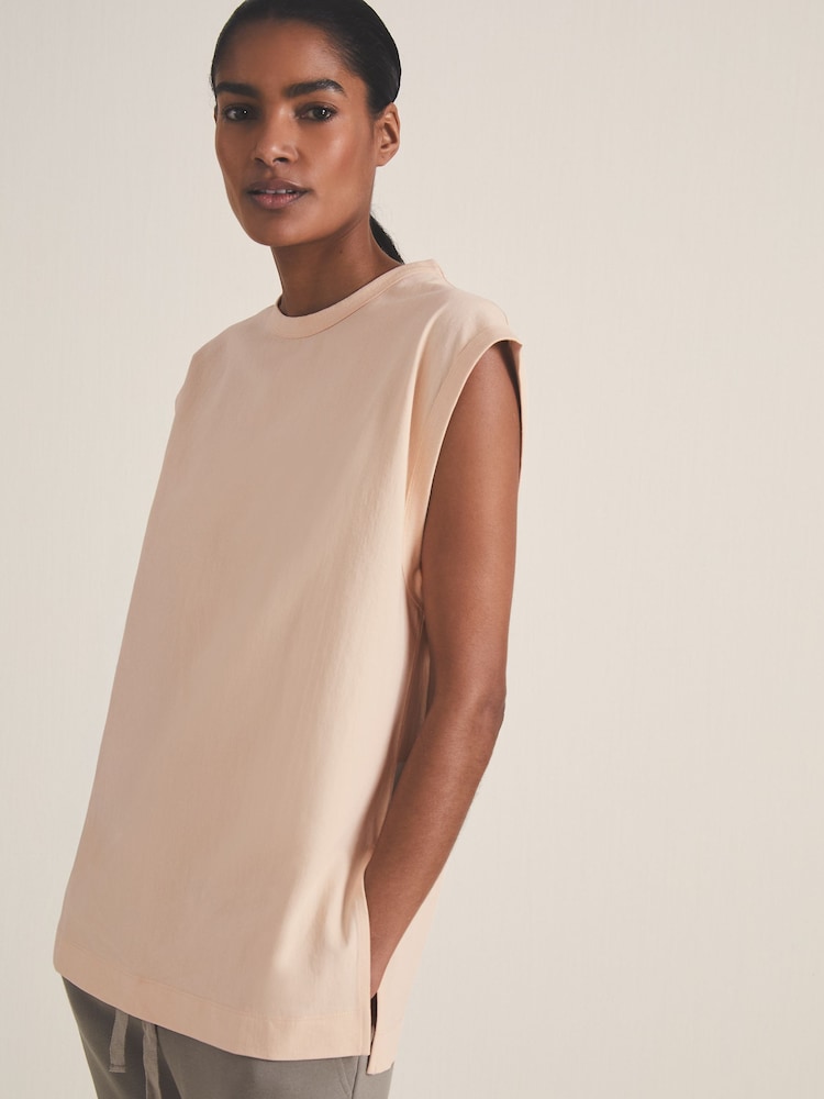reiss Reiss | Les 100 Ciels Oversize Vest in Peach
