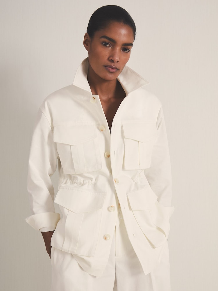reiss Reiss | Les 100 Ciels Utility Jacket in White
