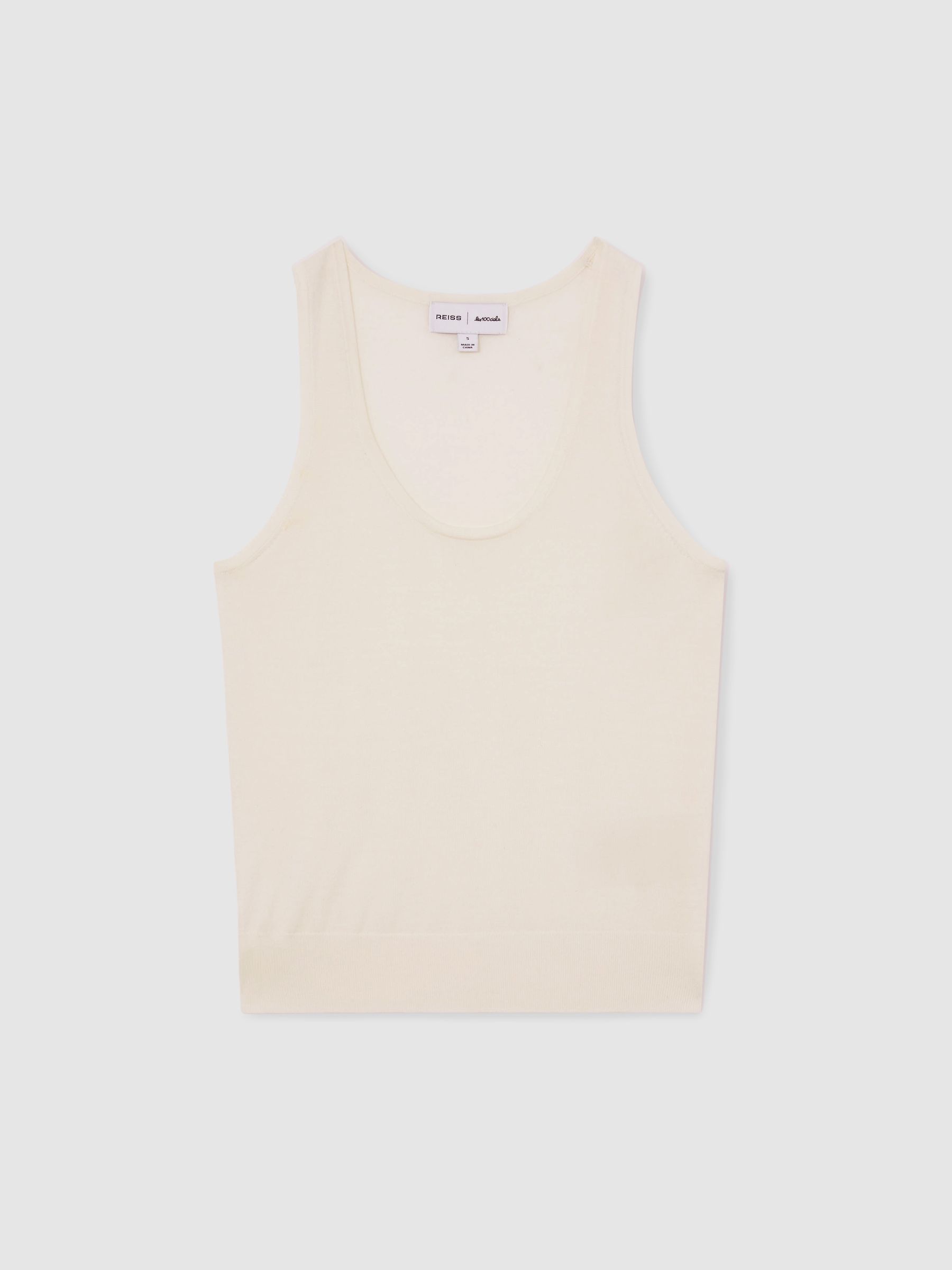 Reiss Reiss | Les 100 Ciels Wool Knit Vest In Ivory