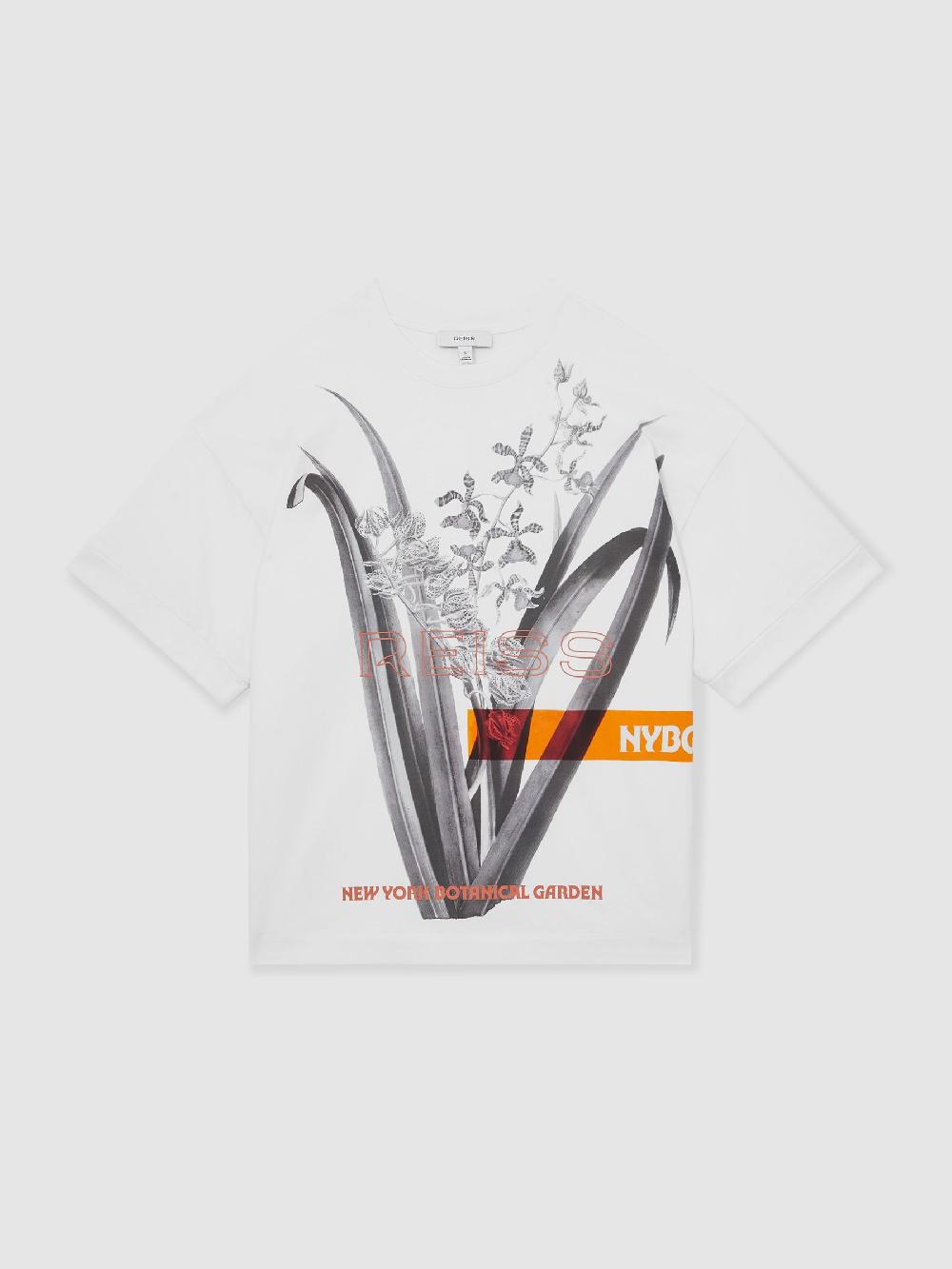 Reiss Reiss | NYBG Floral Oversize T-Shirt In Ivory