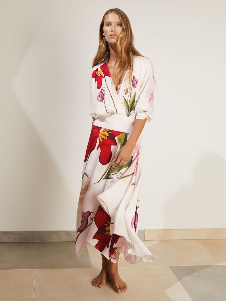 reiss Reiss | NYBG Floral-Print Maxi Dress in Ivory