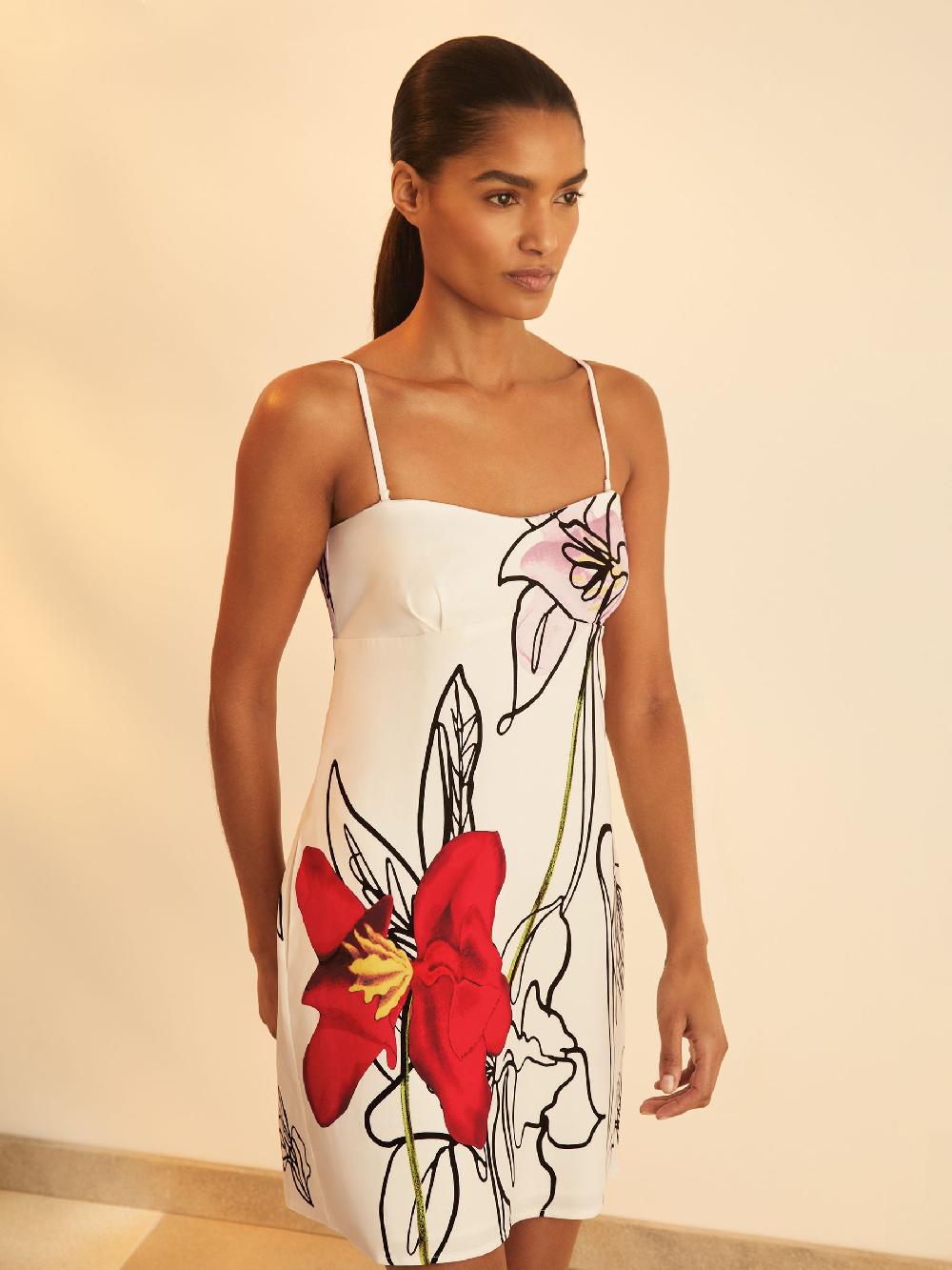 Reiss Reiss | NYBG Floral-Print Mini Dress In Ivory