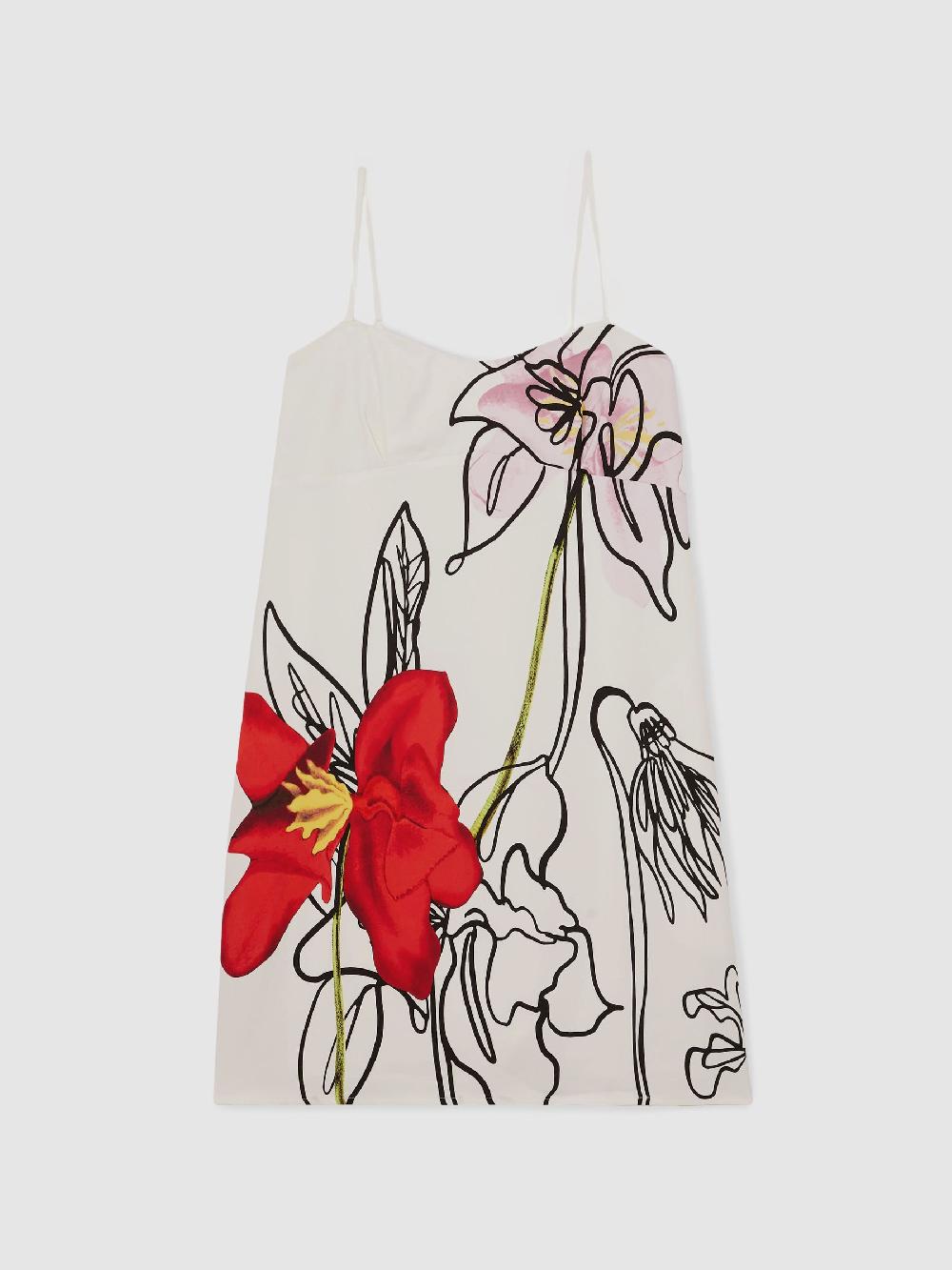 Reiss Reiss | NYBG Floral-Print Mini Dress In Ivory