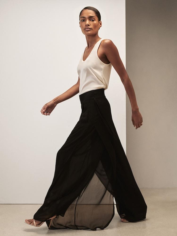 reiss Reiss | Royal Ballet Chiffon Trousers in Black