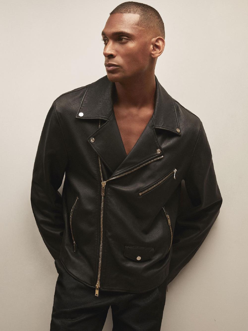 Reiss Reiss | Royal Ballet Leather Jacket In Black