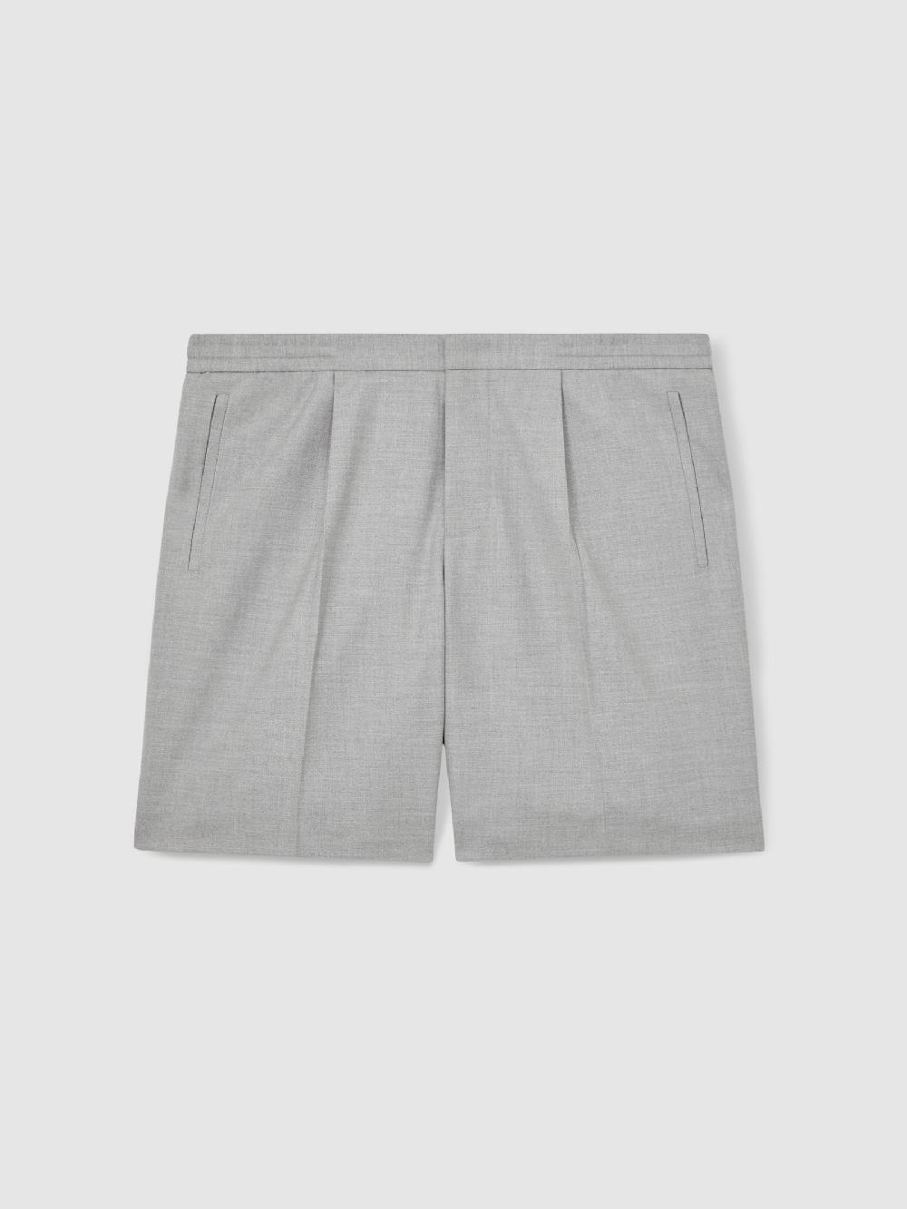 Reiss Relaxed Drawstring Shorts In Soft Grey