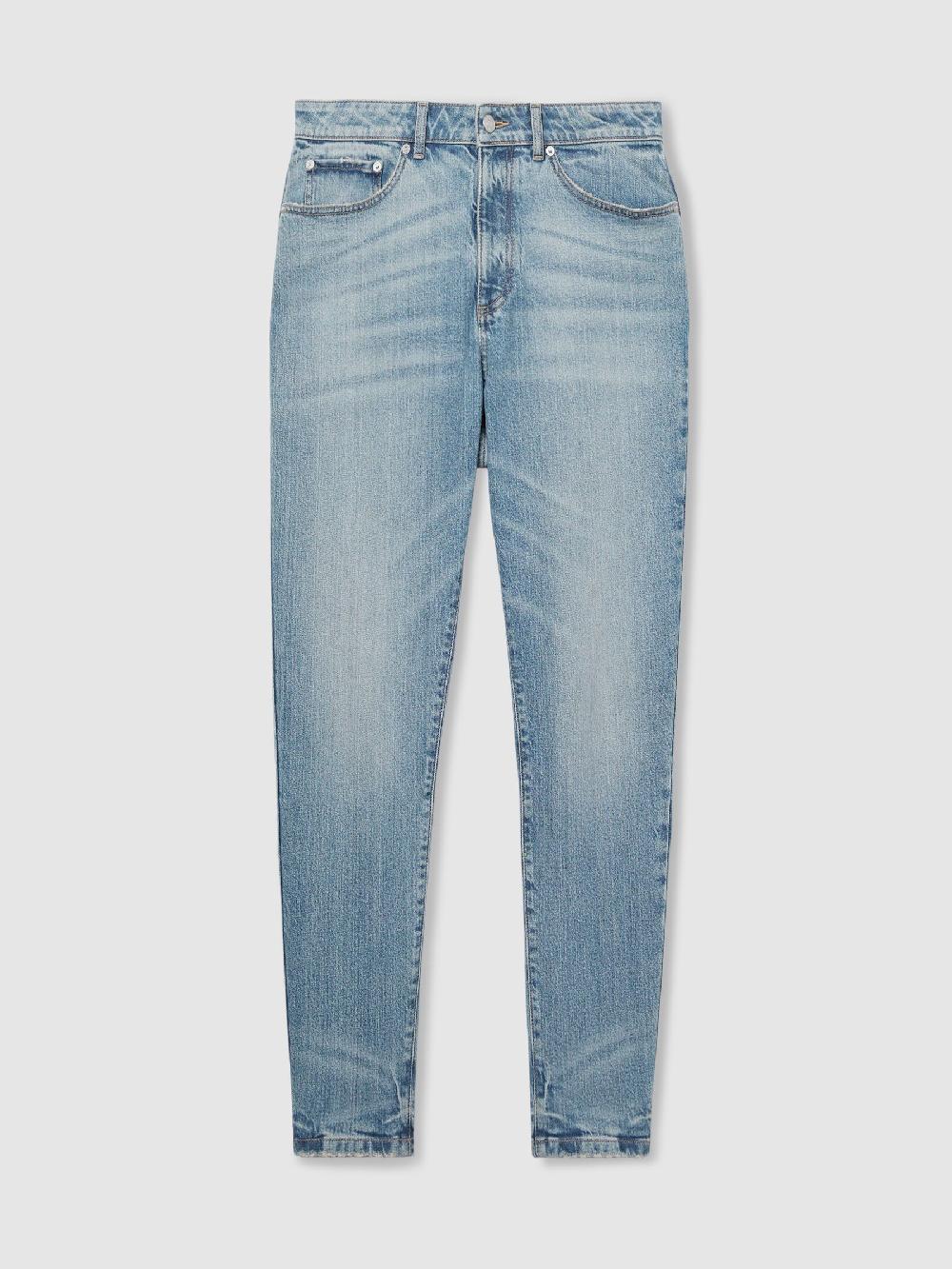 Reiss Relaxed-Fit Cropped Jeans In Light Blue Wash
