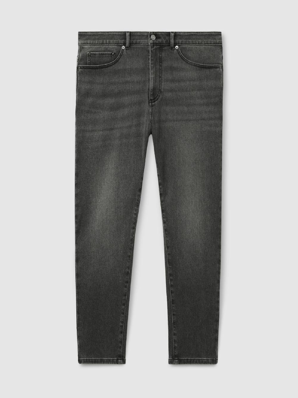 Reiss Relaxed-Fit Cropped Jeans In Washed Black