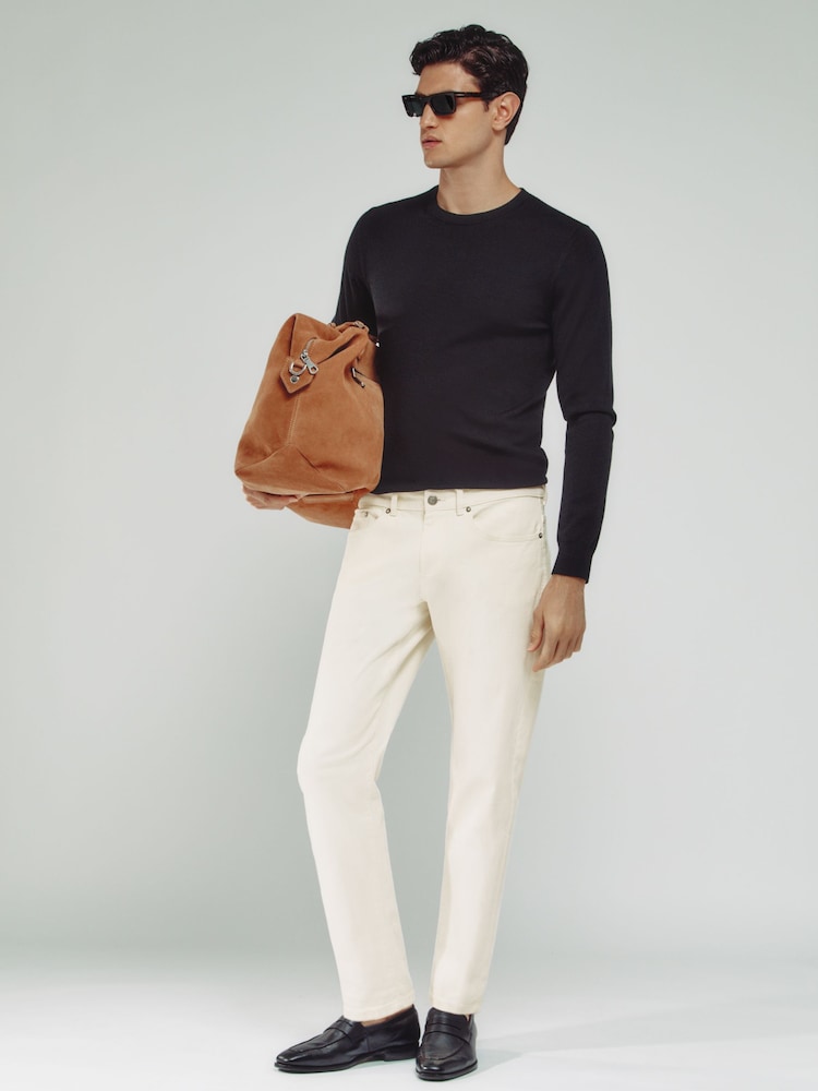 reiss Relaxed-Fit Cropped Jeans in White