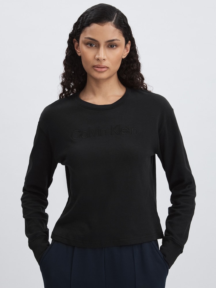 reiss Relaxed Logo Sweatshirt in Black