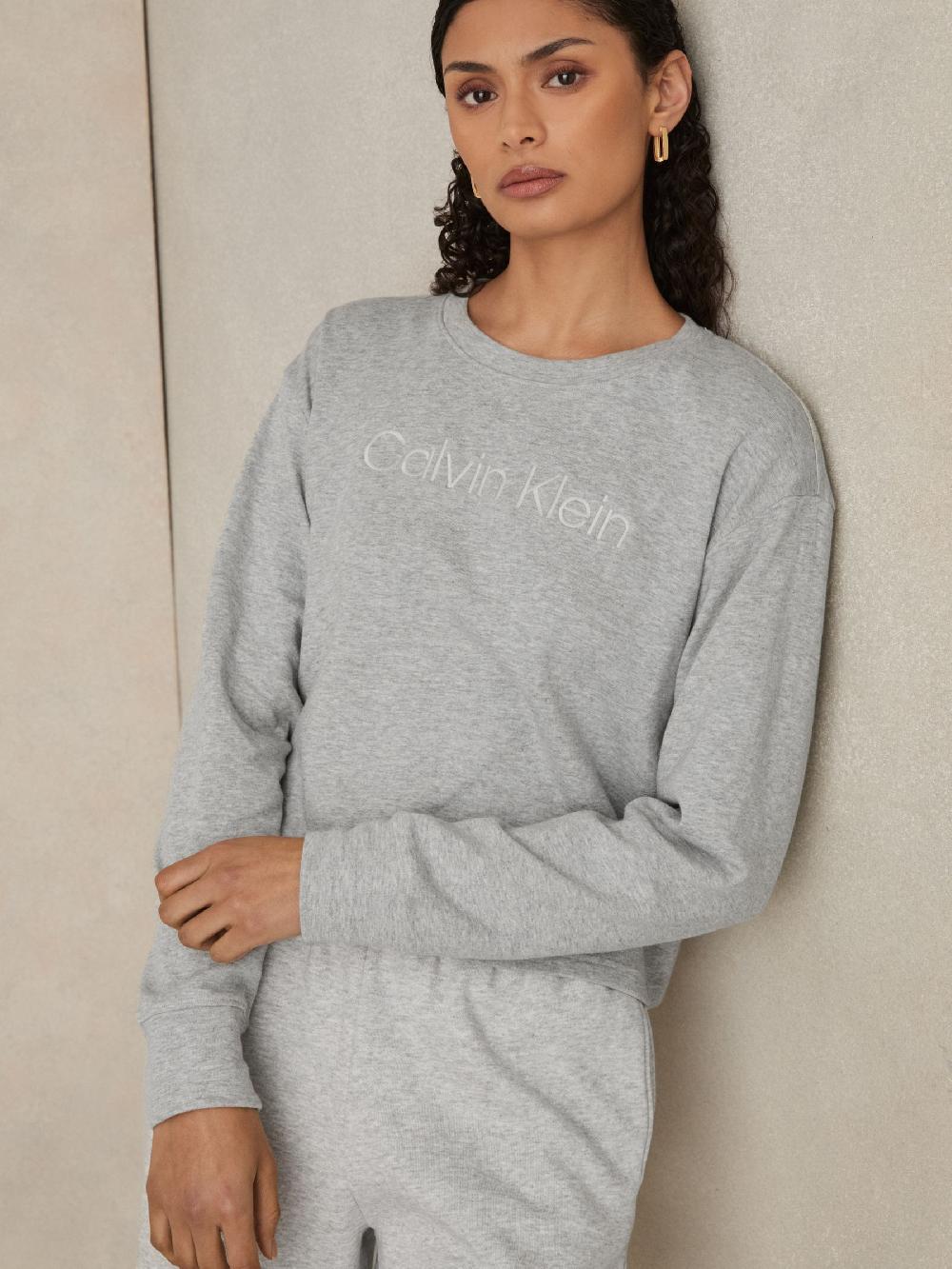 Reiss Relaxed Logo Sweatshirt In Heather Grey
