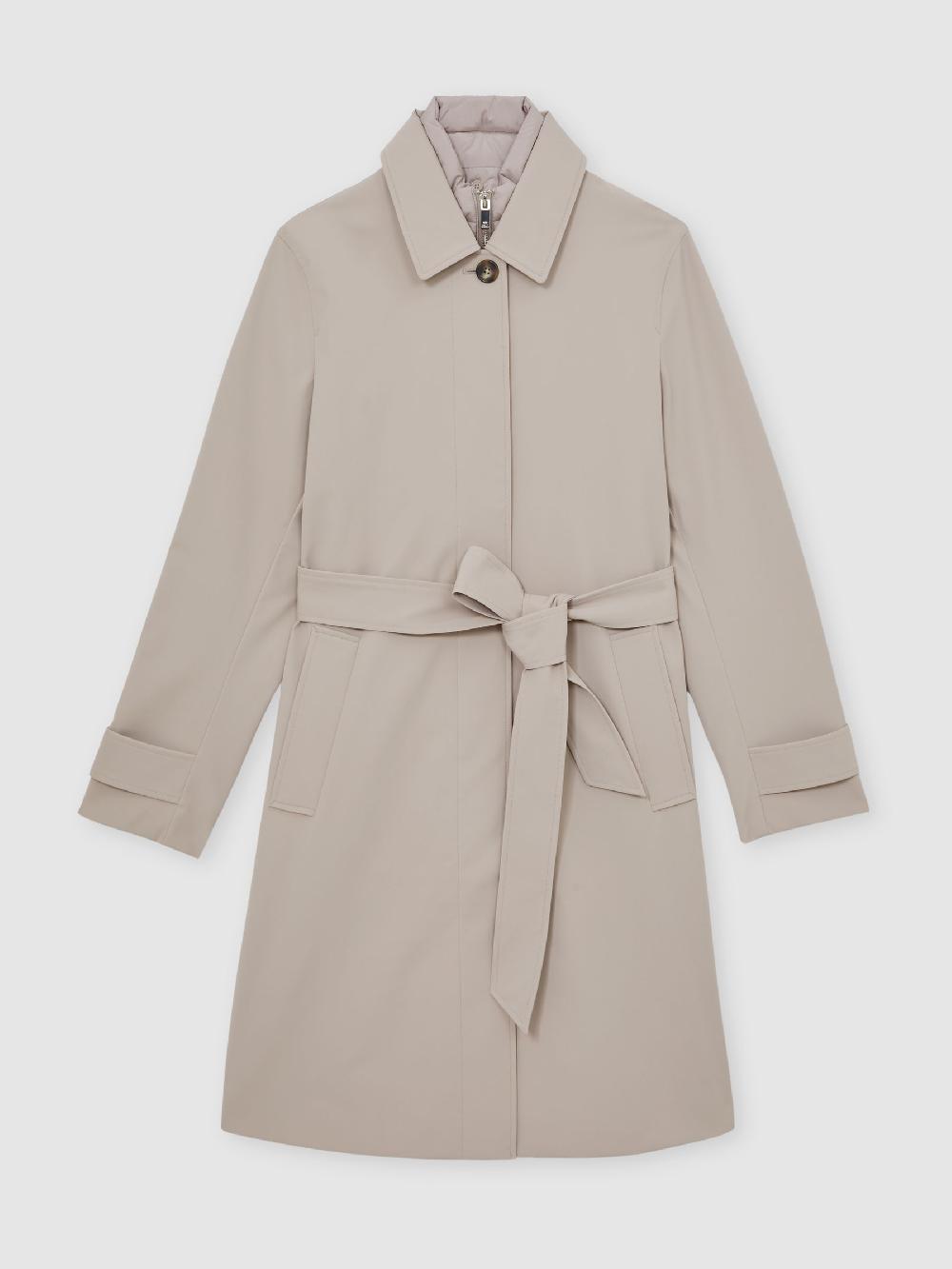 Reiss Removable-Gilet Hybrid Overcoat In Neutral