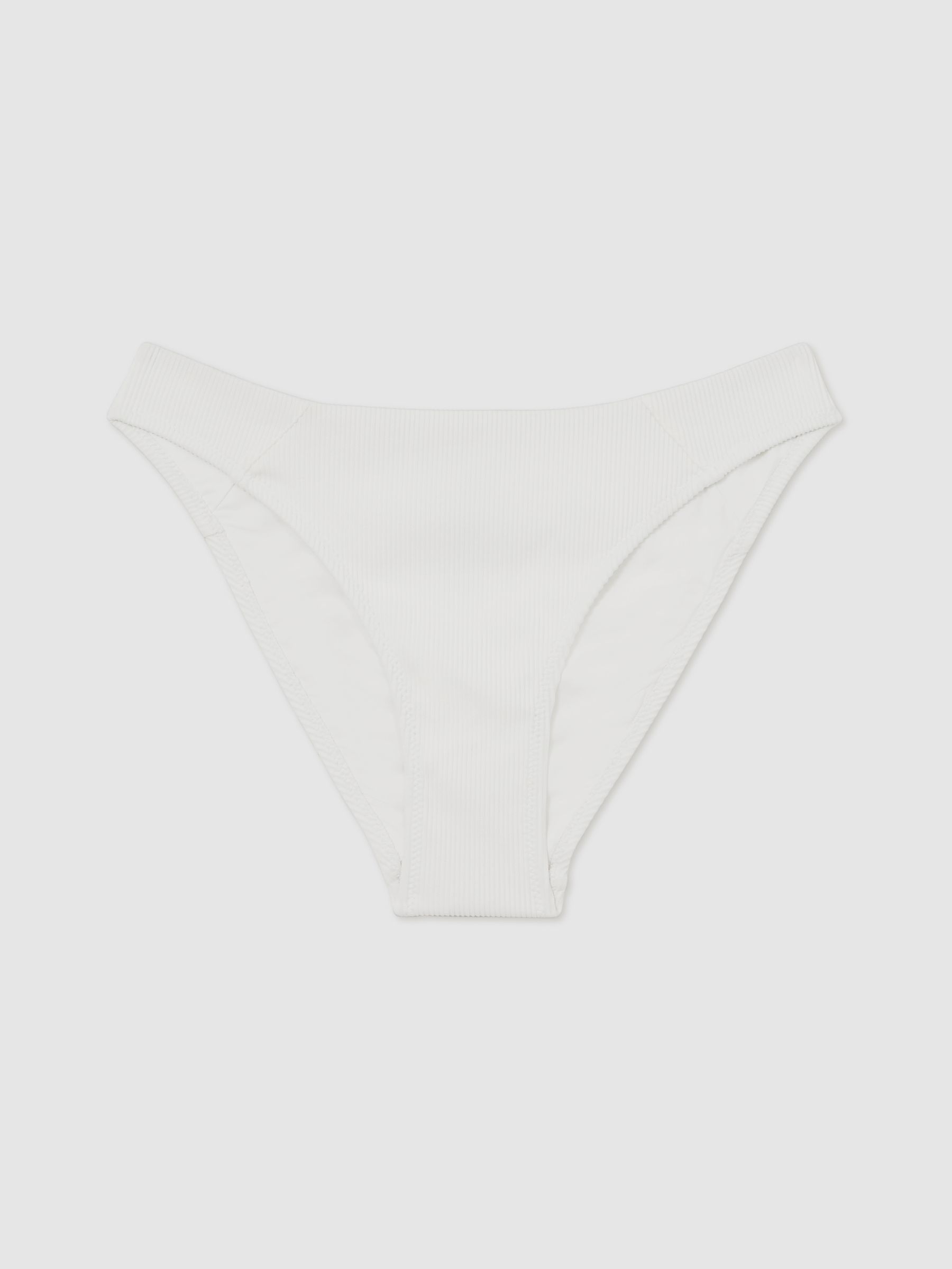 Reiss Ribbed Bikini Bottoms In White