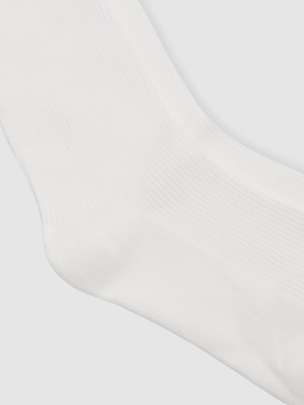 Reiss Ribbed Frilly Socks In Cream