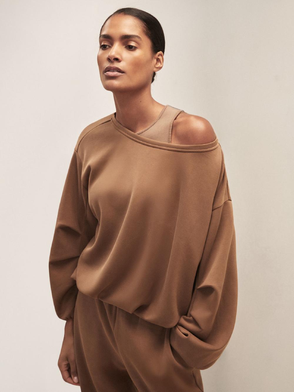 Reiss Reiss | Royal Ballet Balloon Sweatshirt In Taupe Brown