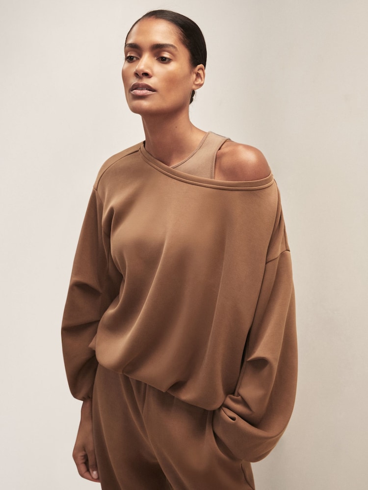 reiss Reiss | Royal Ballet Balloon Sweatshirt in Taupe Brown