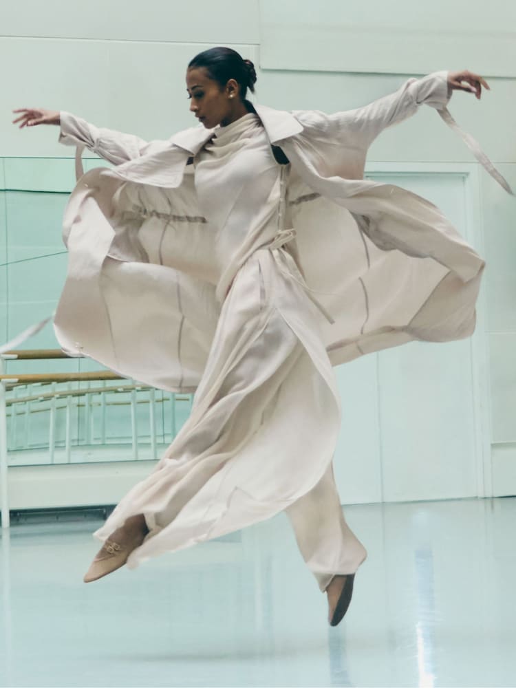 reiss Reiss | Royal Ballet Chiffon Trousers in Neutral