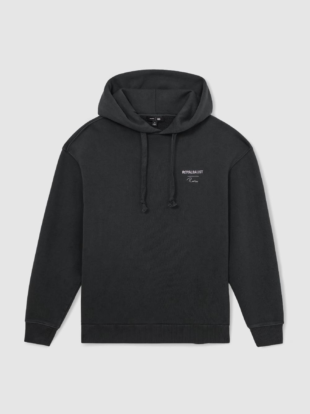 Reiss Reiss | Royal Ballet Logo Hoodie Unisex Fit In Washed Black