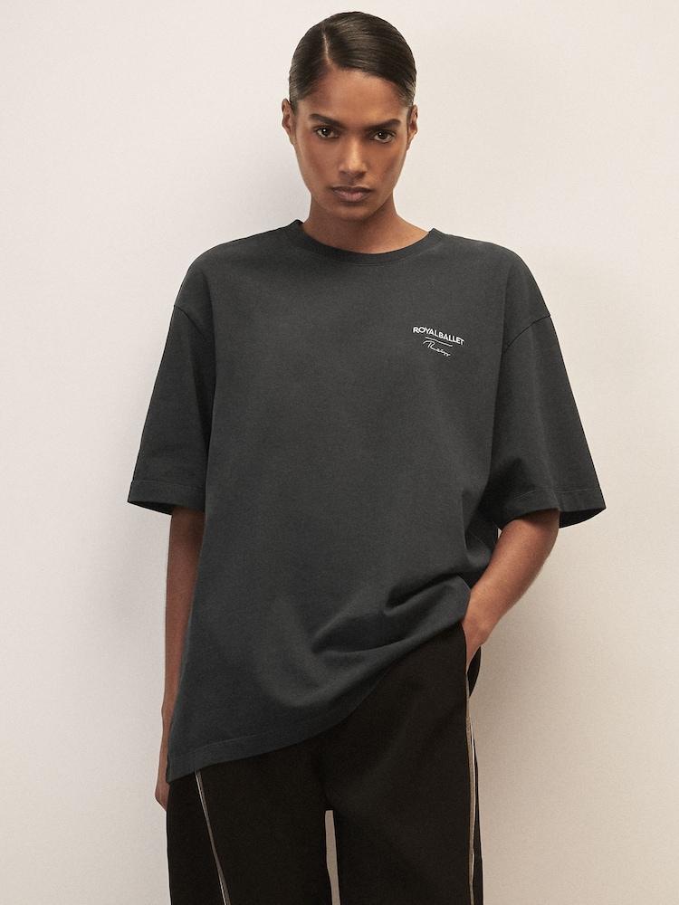 reiss Reiss | Royal Ballet Logo Unisex Fit T-Shirt in Black