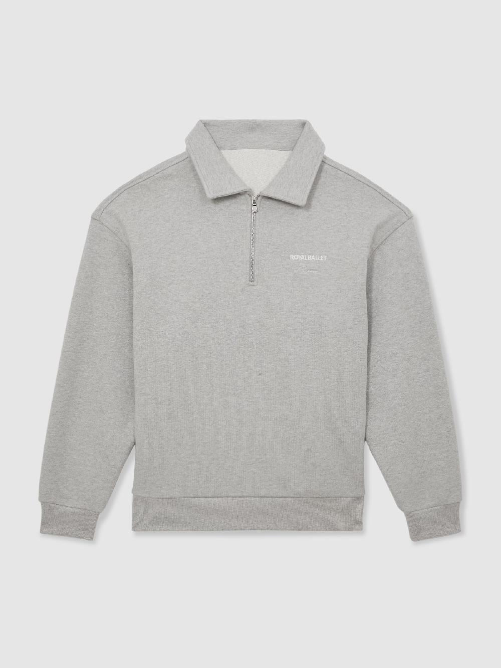 Reiss Reiss | Royal Ballet Zip Sweatshirt Unisex Fit In Grey Melange