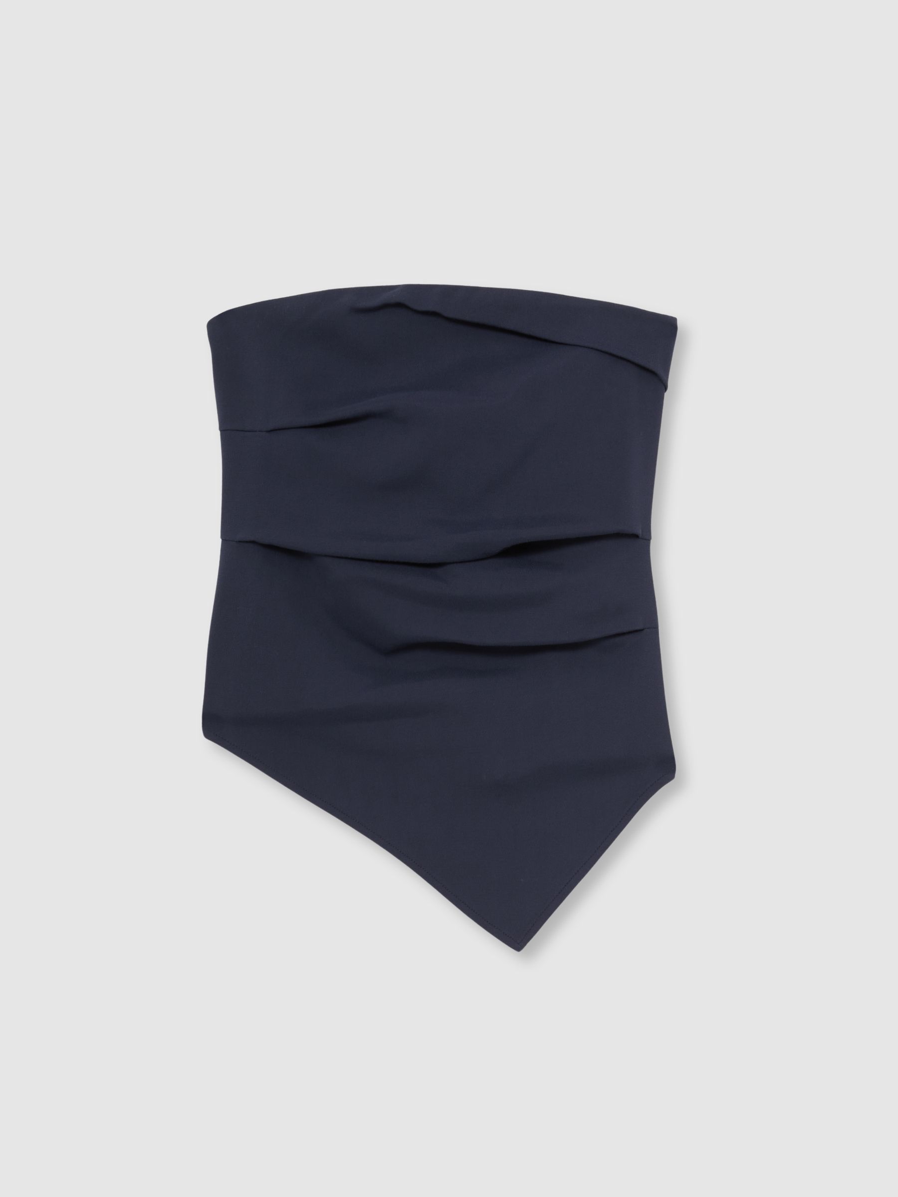 Reiss Ruched Bandeau Top In Navy
