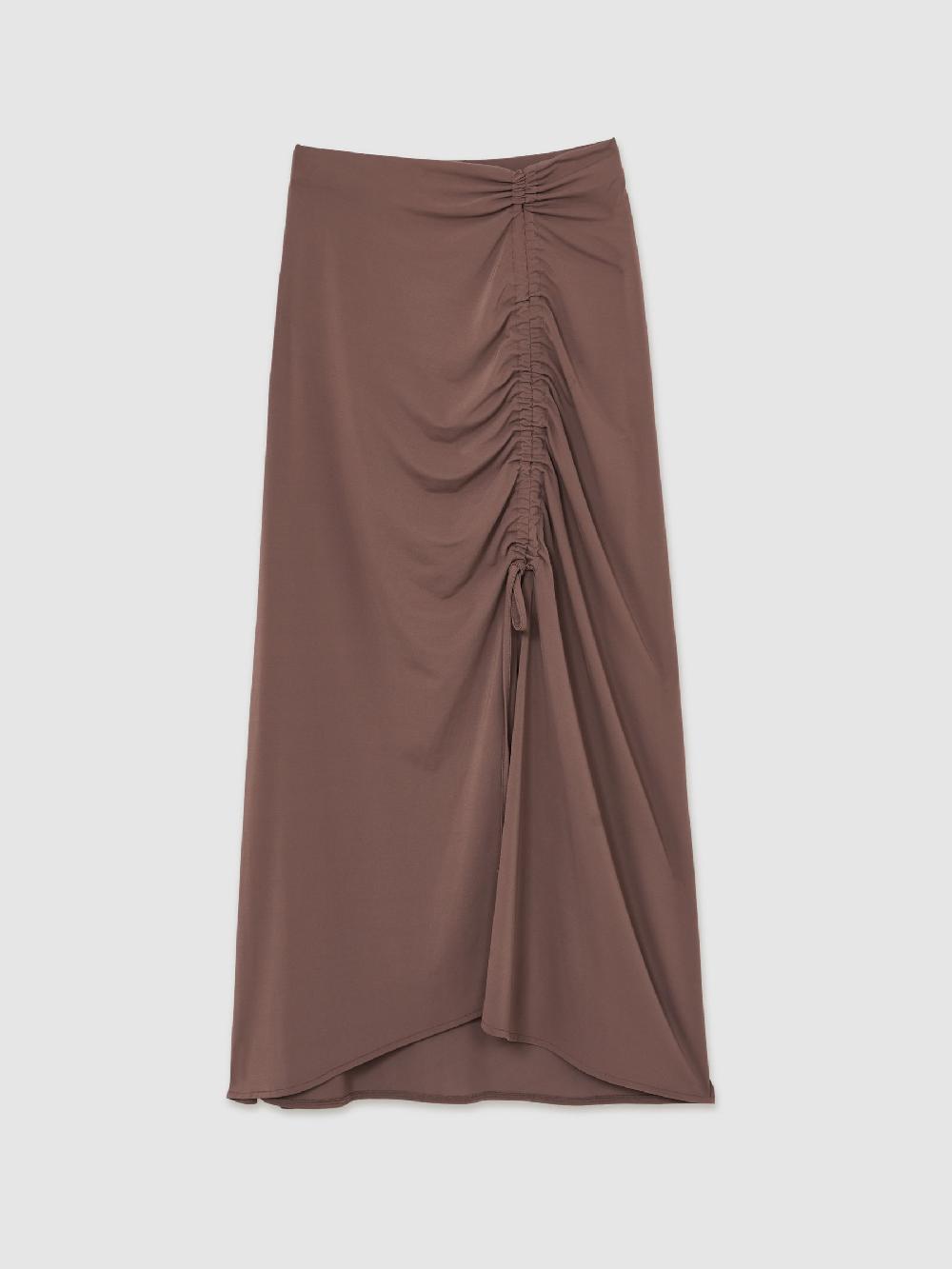 Reiss Ruched Midi Skirt In Mink