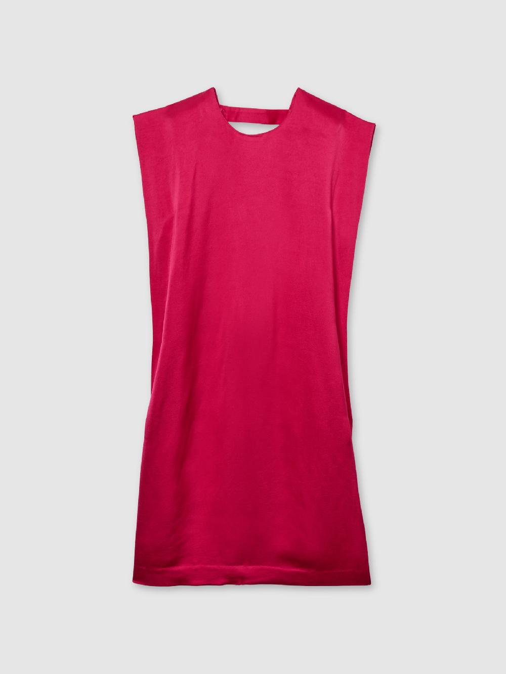 Reiss Satin Sleeveless Tunic Dress In Pink